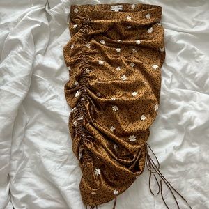 For Love & Lemons Cheetah Print Tawney Midi Skirt